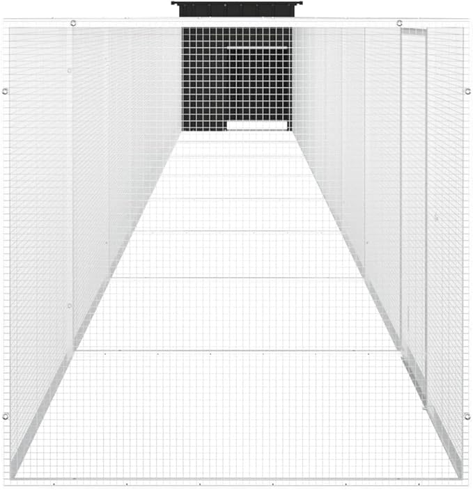 Large Chicken Coop, Outdoor Poultry Cage for Backyard, Galvanized Steel Animal Run, Weatherproof Metal Walk-in Enclosure for Ducks, Hens, and Small Pets, Anthracite