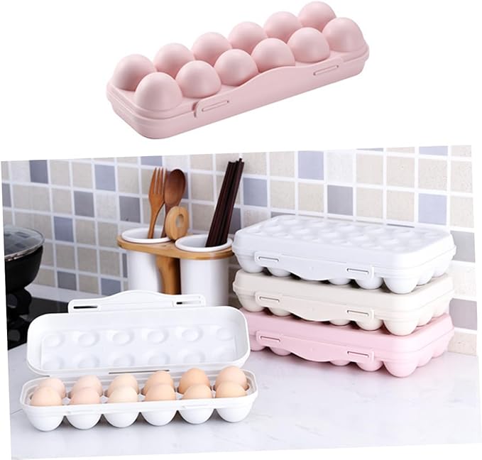 2Pcs Stackable Egg Storage Container Shatterproof Khaki Egg Holder for Refrigerator for Organizing Eggs and Maximizing Space Fridges