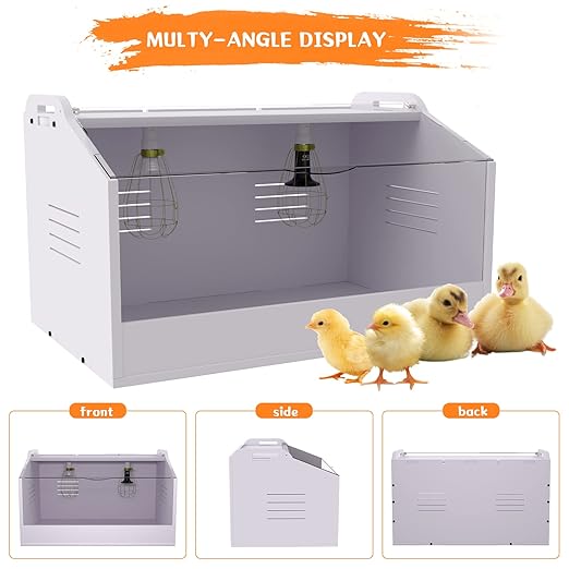 Brooder Box for Chicks ，Chick Brooder Heat up to 25 Chicks with Heat Lamp Set Brooder Box，Suitable for Chicks/Duck/Parrot/Lizard （23" X 16" X 16"）