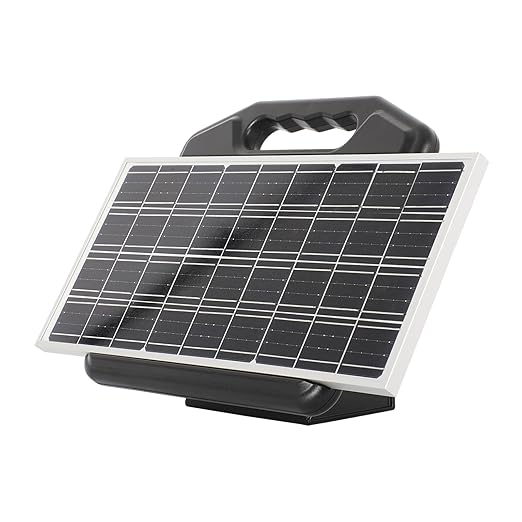 S2500 2.2 Joule Solar Fence Charger, 60 Miles Solar Electric Fence Charger for Livestock, Horses, Cattle Sheep, Portable and Super Tough