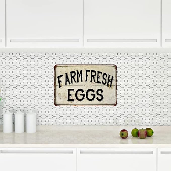 Chico Creek Signs Farm Fresh Eggs Sign Vintage Sweet Farmhouse Signs Decor Chicken Coop Decorations Barnyard Egg For Sale Hen House Rustic Accessories Tin Wall 8 x 12 Matte Finish Metal 108120020091