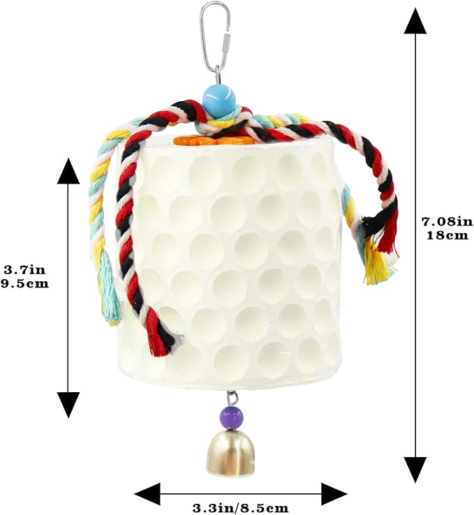 Oooct Large Chicken Chewing Toy, Chick Beak Grinding Calcium Stone with Bells, Chicken Coop Accessories, Cage Toys for Cockatiel Parakeet Parrot Budgies Rat Hamster Rabbit Bunny Green