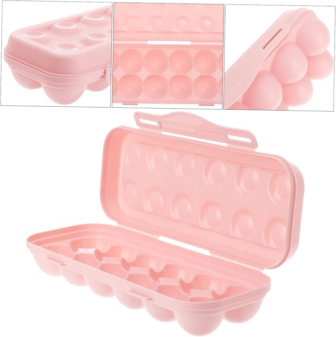 2pcs Stackable Egg Storage Box Pink Refrigerator Egg Holder Practical Container for Organizing Fridge for Home Use