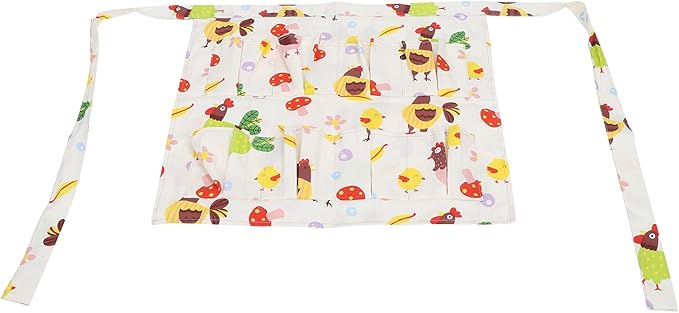 Semme Cotton Twill Protective Apron with Multiple Pockets for Egg Collection and Kitchen or Farm Use
