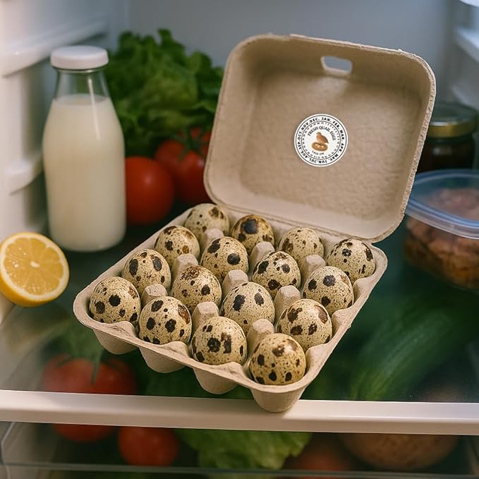 320 Pcs Quail Eggs Carton Labels, 2 Inch Round Fresh Quail Eggs Handling Stickers Waterproof PET Adhesive Quails Egg Packaging Sticker for Box Container Carton Farm Supplies