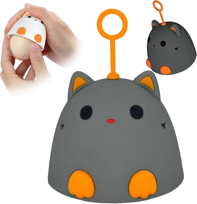 Egg Wash Brush for Fresh Cleaning Eggs Egg Washer The Reusable Egg Scrubber Egg Scrubber is A Cute Cat Shaped Practical Kitchen Gadget (Light Black 2PCS)