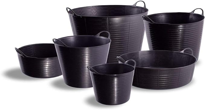 Tubtrugs SP26GBK Red Gorilla Medium-6.8 gallons SL26 Bucket, Black
