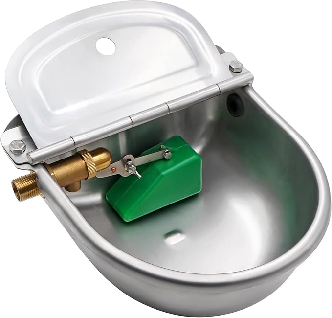 Automatic Dogs Water Dispenser for Outdoor Large Breeder,304 Stainless Steel Self Filling Water Bowl, Automatic Waterer Water Feeder for Chicken Livestock Duck Horse Animal Drinking