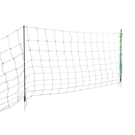 Electric Fence Netting, 50"H X 164'L Portable PE Net Fencing with Stakes Electric Poultry Enclosure for Goats, Pigs, Dogs for Backyards, Homesteads, Gardens, Farms (Green)