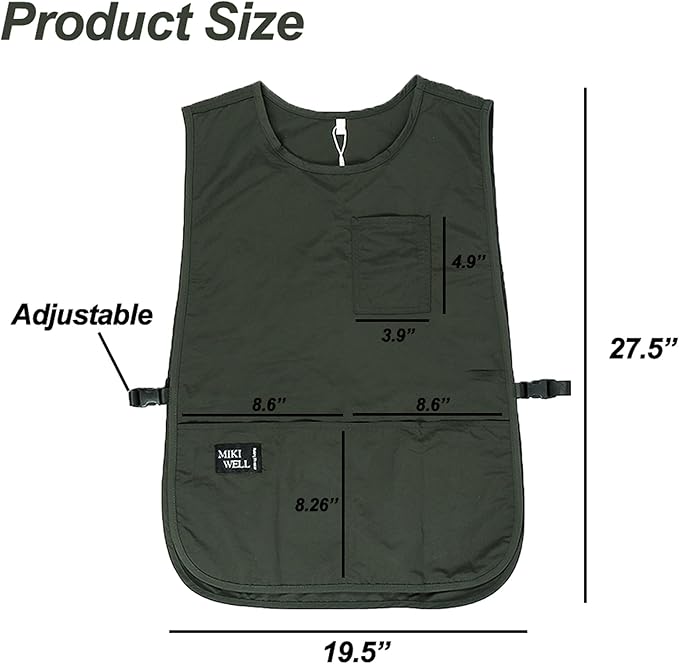 Waterproof Unisex Cobbler Apron with 4 Pockets Vest Style Ultralight Chef Waiter Work Overalls
