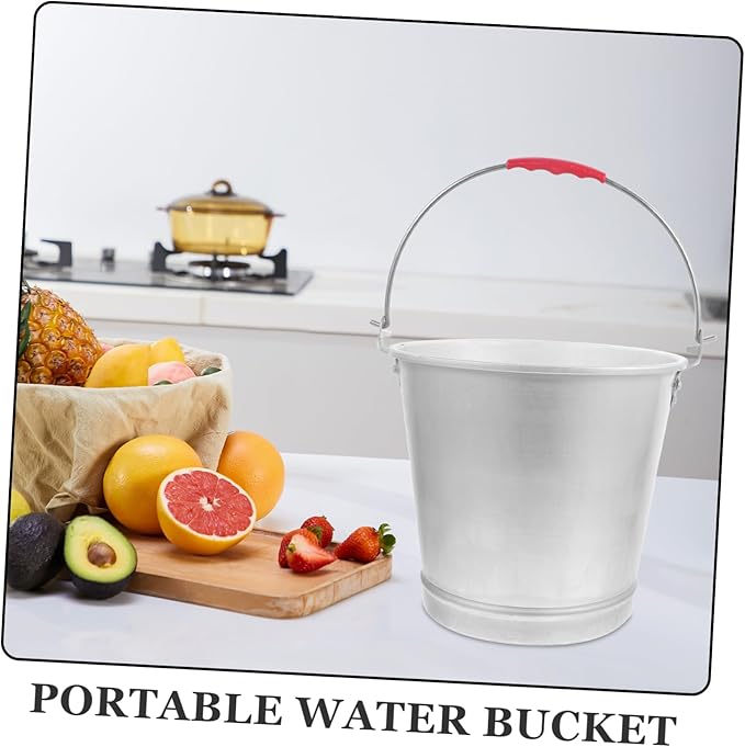 PRETYZOOM Portable Aluminum Milk Storage Bucket Heavy Duty Water Container for Beach Farm and Camping Corrosion Resistant Capacity Easy to Clean