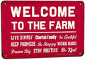 Welcome to The Farm 1 Pack 12x8 Inch Vintage Aluminum Sign - Rust-Proof Weather Weatherproof Easy to Mount, Retro Metal Decoration for Home Kitchen Farmhouse Bar Pub Man Cave, Funny Wall Art