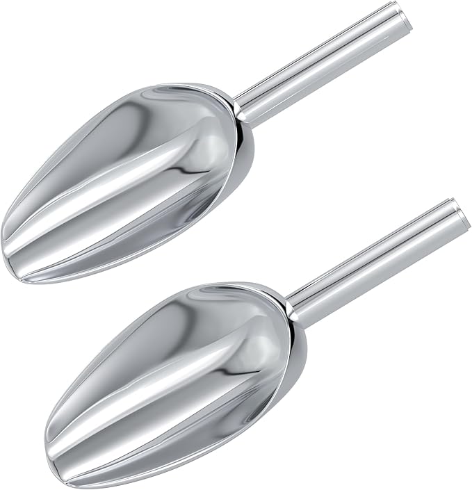 Small Ice Scoop for Freezer,Stainless Steel Ice Scoop For Ice Bucket,Metal Food Scoop For Ice Machine 2 Packs