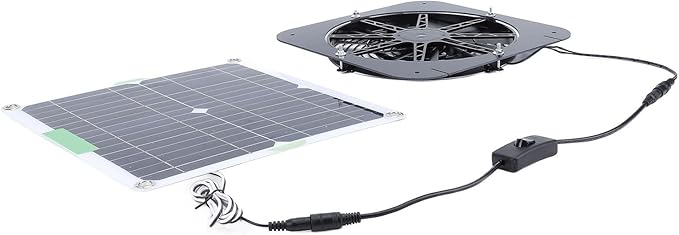 GOTOTOP 100W Solar Exhaust Fan, ABS Material, Efficient Solar Ventilation Fan for Greenhouse Chicken Coop RV Pet House, 13.5 Inch 18V