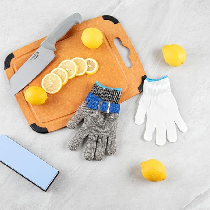 Restaurantware-Life Protector 8.9 x 3.9 Inch Kitchen Glove For Cutting, 1 306-Grade Steel Metal Glove - Level-9 Protection, Polyethylene Fabric, Stainless Steel Cutting Mitt, Durable, Dishwashable