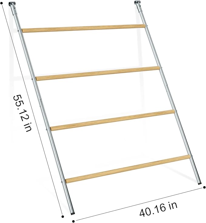 YUMEKA 55" Large Chicken Roosting Bars for Coop, Sturdy Metal Chicken Perch Ladder, Wood Roosting Stand for Hens & Roosters, Chicken Run Accessories & Toys for Backyard Poultry