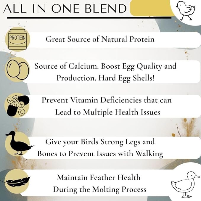 Nutrtional Yeast w/Niacin + Sea Kelp + Herbs + Vitamins + Protein+ Calcium. Duck Supplements, Duck Vitamins, Chickens. (Niacin Deficiency, Immune System Support) Brewer's Yeast.