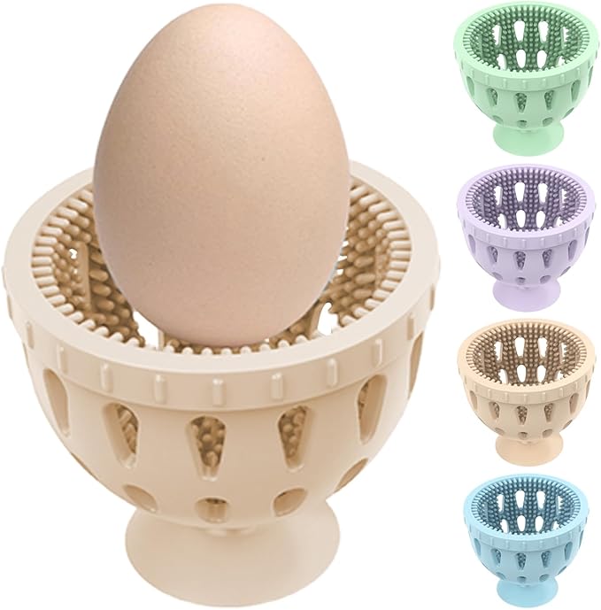 Silicone Egg Cleaning Brush, Egg Scrubber for Fresh Eggs, Reusable Egg Cleaner, Spinning Egg Washer, Cleaning Tools for Duck Egg Goose Egg, Multipurpose Scrubber Tool for Potatoes Vegetables Fruits