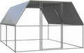 Large Chicken Cage Galvanized Steel Walk-in Coop 118 x 118 x 79 in Weatherproof Run with Lockable Door for Backyard Poultry and Farm