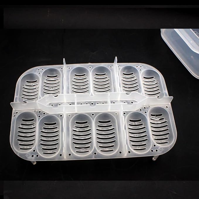 12 Grids Reptiles Eggs Incubator Tray,Incubation Box for ing Snake, Lizards, Gecko Egg,Reptile Breeding Box Reptile Transparent Box Incubator Supplies