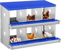 Chicken Nesting Box for Laying Eggs, 6 Compartment Metal Nesting Box,Wall Mount Chicken Nesting Boxes,Easy Egg Collection,Laying Boxes for Chickens Coop to Protect Eggs (Blue, 6 Compartment)
