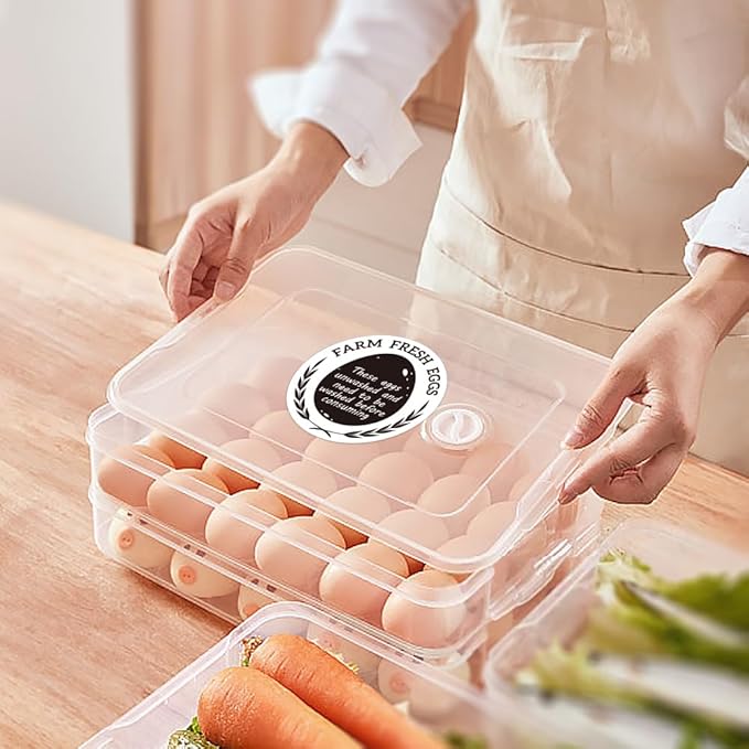 320 Pcs Egg Carton Labels, 2 Inch Round Farm Fresh Egg Sticker PET Adhesive Egg Packaging Sticker for Box Container Carton Farm Supplies