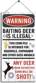 Warning Signs, Funny Hunting Sign Wall Decor, Baiting Deer Is Illegal Sign, Decorative Wood Hanging Wood Plaque, Man Cave Bar Cabin Decor, Pub Decor, Farmhouse Wall Decor for Coffee & Bar