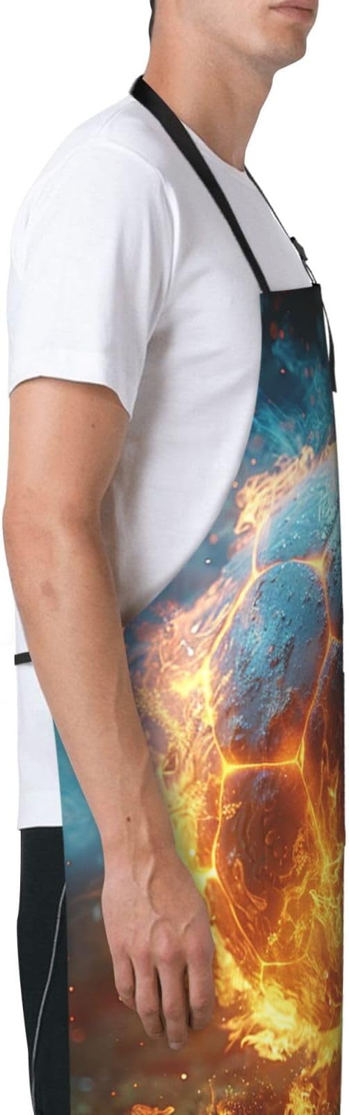 Kitchen Aprons for Men Women Waterproof Apron with 2 Pockets Cool Steampunk Gears Apron Adjustable Bib Aprons