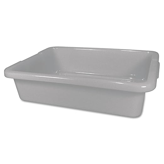 Rubbermaid Commercial Products Standard Bus/Utility Box, 4.6-Gallon, Gray, Plastic, Heavy Duty Restaurant Wash Basin/Dish Washing Tub for Kitchen Organization/Storage