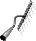 Garden Weeding Rake,Detachable 7/8 Teeth Heavy Duty Tool ,Multifunctional Manganese Steel,Weeder Puller Tool for Backyard,Yard,Farm,Garden,Lawn Loosening Planting（Without Stick） (8 Teeth)