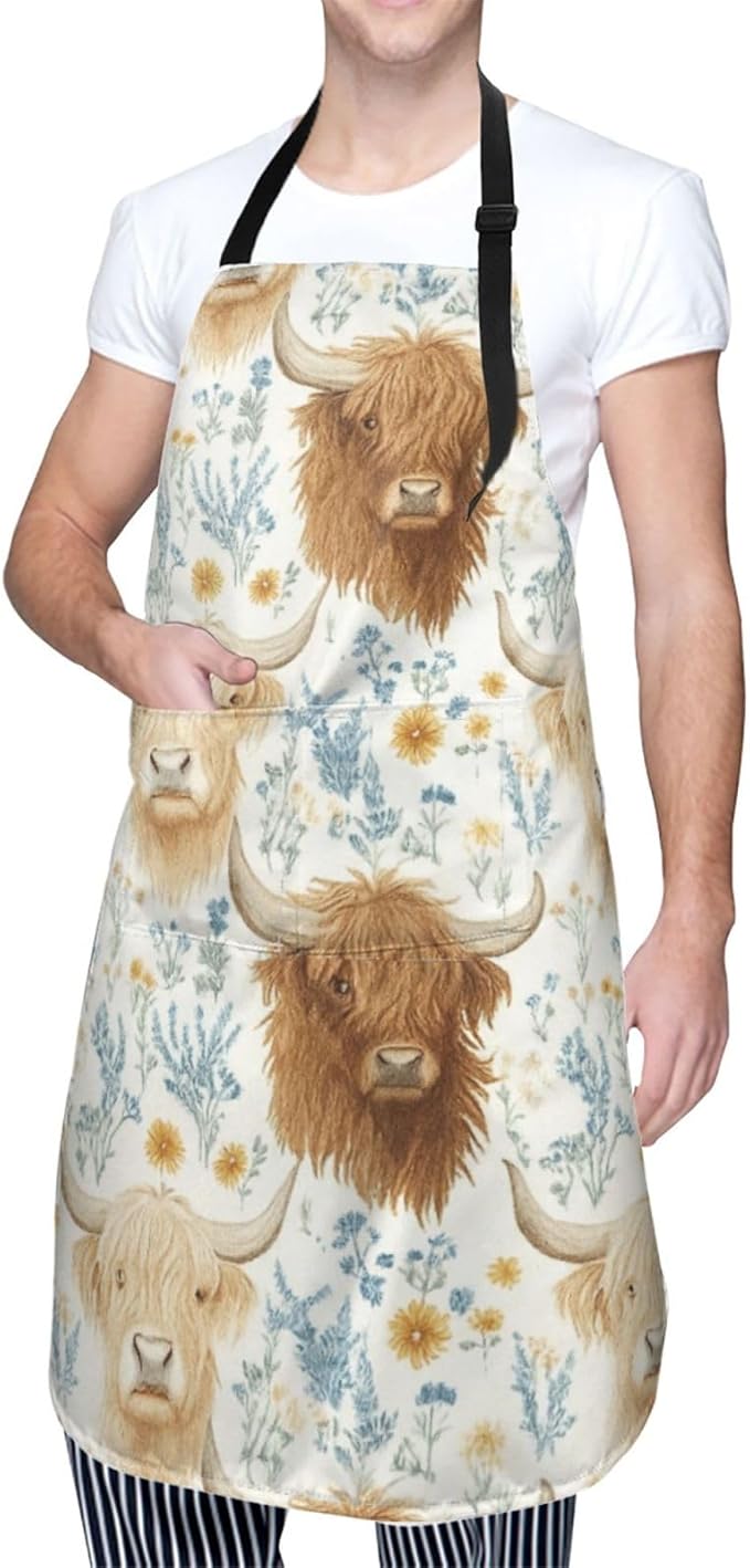 Serene Swan In Stream Adjustable Waterproof Apron Work Cooking Apron With Pockets For Men Women