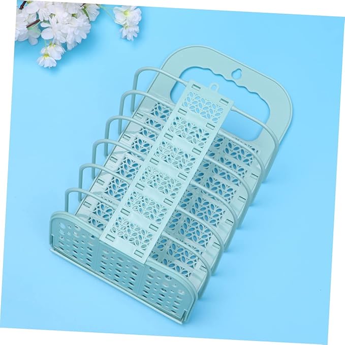 PRETYZOOM Foldable Sky-blue Fruit and Vegetable Storage Basket Wall-mounted Organizer for Laundry and Sundries Small Easy to View Design Multifunctional Chicken Feeding Toy
