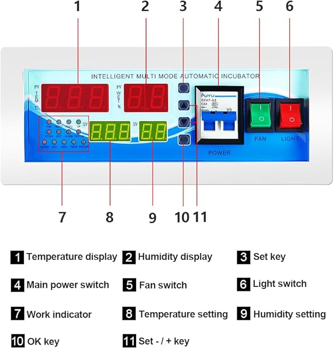 Digital Automatic Small Egg Incubator Thermostat Controller XM-18E