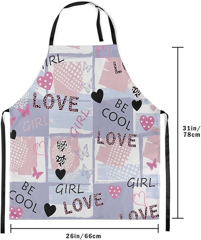 jejeloiu Cartoon Cats Apron for Women Men 26"x31"