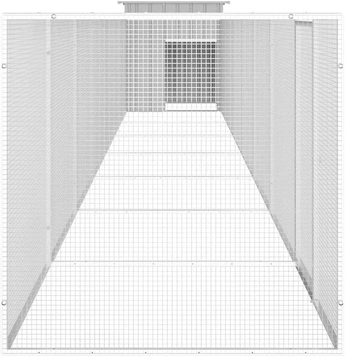 Extra Large Chicken Cage, Galvanized Steel Poultry Run Enclosure for Farm Backyard, Heavy Duty Walk-in Coop for Hens, Ducks and Small Animals, Grey