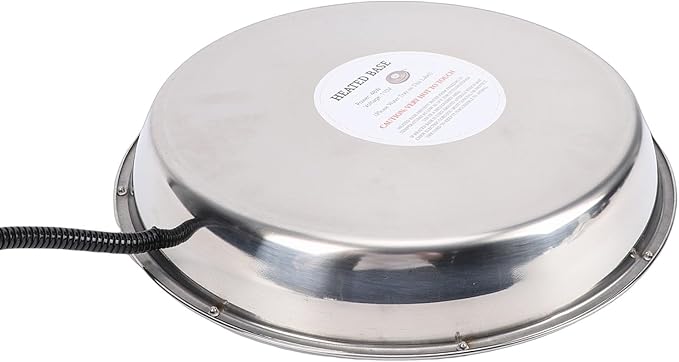 5 Gallons Chicken Waterer Heating Base 48w Heater Prevent Water Freezing Chicken Waterer Overheat Protection Heated Base with Easy Operation for Metal Plastic Poultry (Silver)