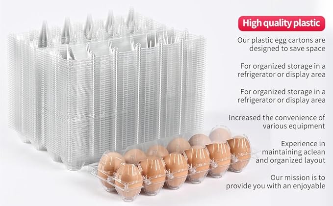 120 pc clear plastic Egg Cartons Cheap Bulk, 12grid Reusable Eggs Carton Bulk, clear plastic egg cartons,Egg cartons cheap bulk Perfect for Family, Farm, Markets, Display(2 * 6)