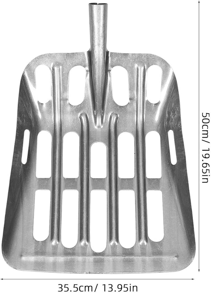 Beaupretty Multi-Function Household Corn Shovel and Grain Sieve Scoop for Farming and Gardening, Large Hollow Steel Shovel with Wide 35cm Blade, Practical Farm and Garden Hand Tool
