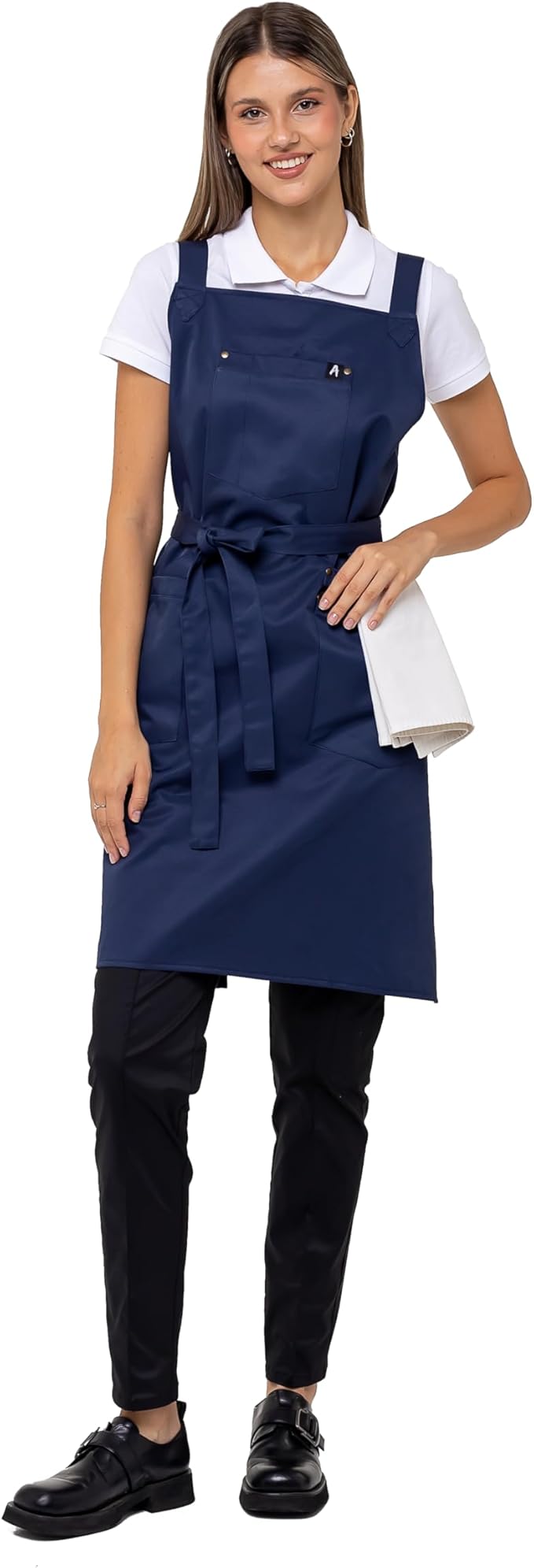 Aquasafe Water-Repellent Cross-Back Bib Apron - Unisex One Size