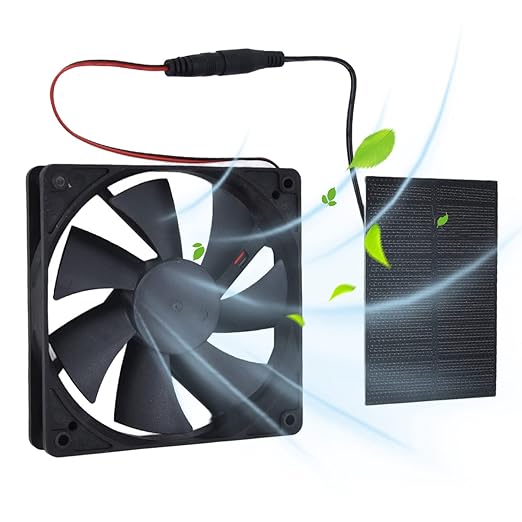 Solar Fan, Automatic Control Solar Powered Fan Energy Efficiency Solar Fans for Outside Portable Solar Greenhouse Fan Durable Solar Exhaust Fan for Chicken Coops Greenhouses