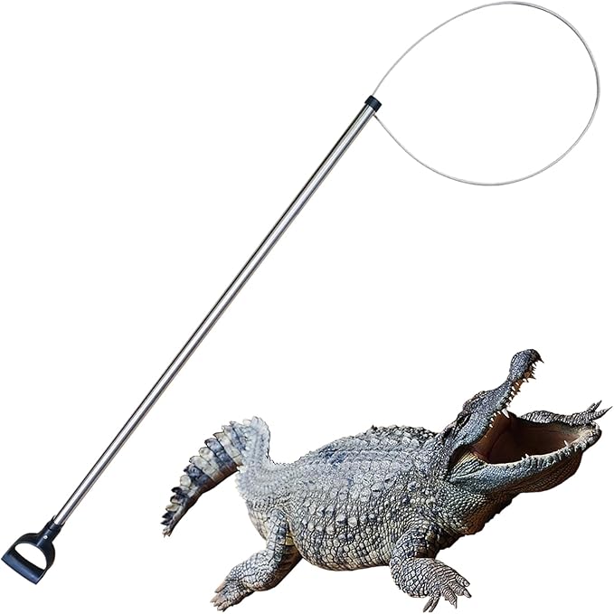 54'' Alligator Catcher Pole Extra Heavy Duty Capture Noose Stainless Steel Catching and Releasing Trap for Bulldogs Goats Wolves and Other Wildlife,2023 New Launch