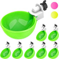 Lil'Clucker - Large Automatic Chicken Waterer Cups Suitable for Ducks, Geese, Turkeys, and Bunny Rabbit - Water Feeder Kit - Poultry Waterer (Green, 8 Pack)