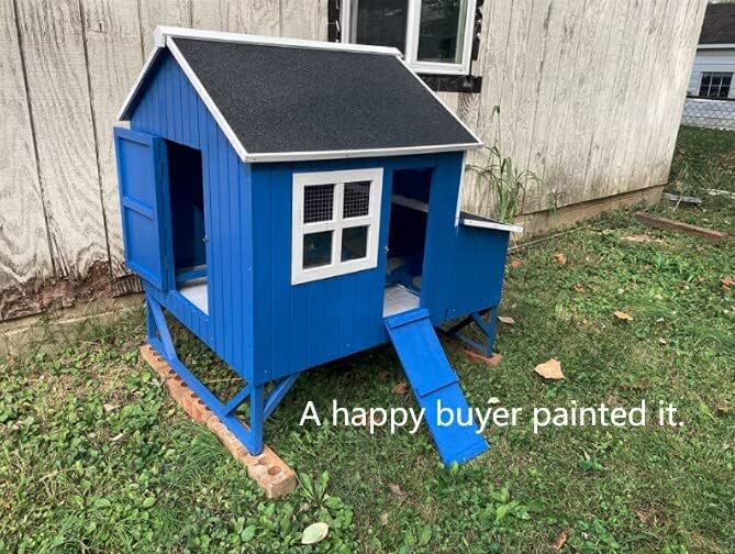 Deluxe Large Wood Chicken Coop Backyard Hen House 4-8 Chickens with 3 Nesting Box