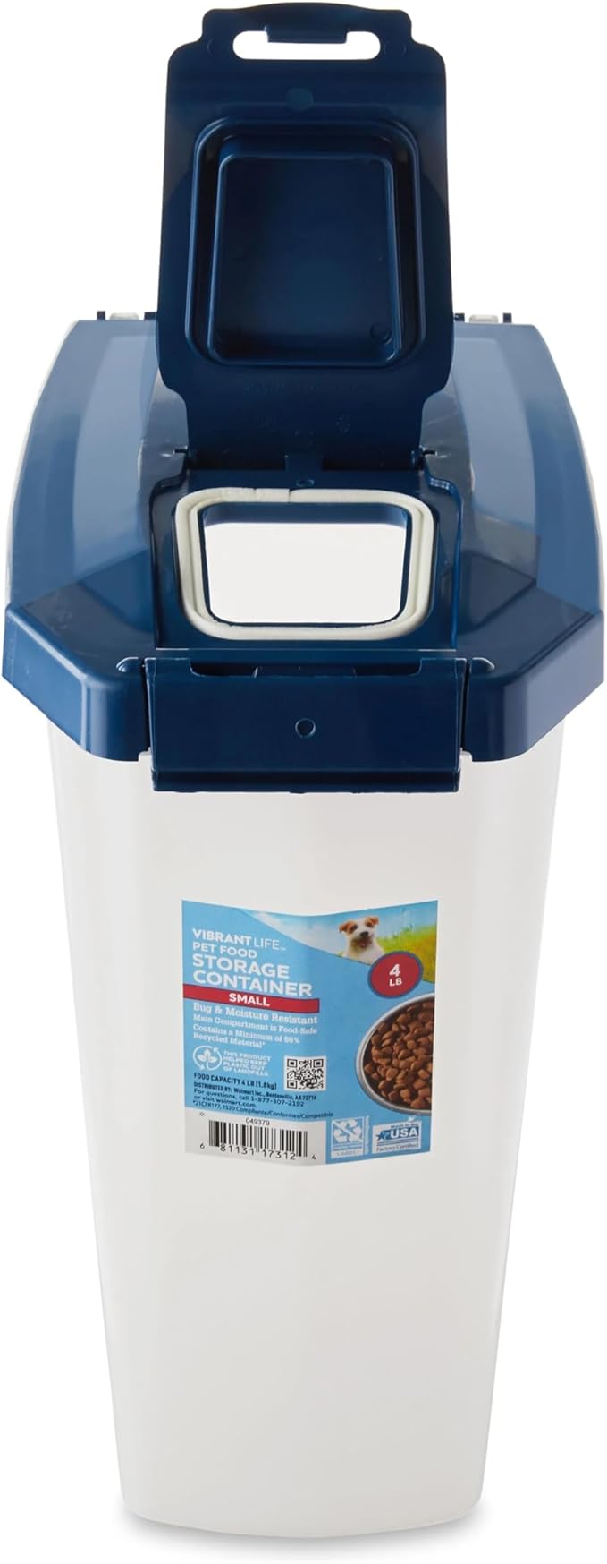 Plastic Pet Food Storage Container with Locking Lid, Extra-Large, 50 lb
