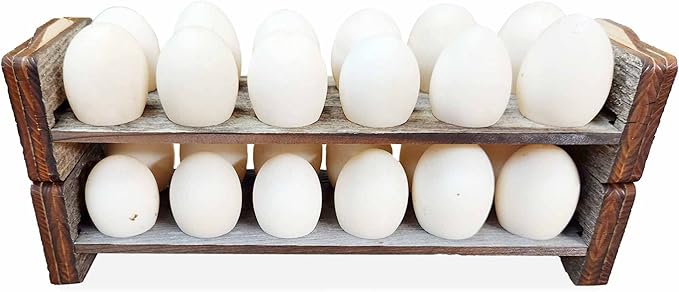 Rockin' Wood Egg Holder Tray- Countertop Stackable Egg Rack For Fresh Eggs - Made in the USA with real rustic reclaimed wood - egg sorter - wood egg tray (Double Tray)