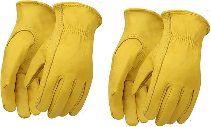 Heavy Duty leather work Gloves,Safety Cowhide Leather Garden Working Gloves for Men/Women,Driving,Yard work