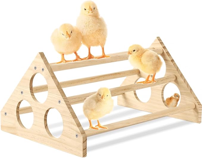 vensovo Chicken Perch Roosting- Woodern Chick Roosts and Perches Stand Training Perch for Baby Chicks, Hens, Chicken Coop, Brooder, 15.5" x 10.6" x 7"