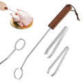 Stainless Steel Lung Remover with 2 Tweezers Chicken Tendon Remover Tool, Lung Scraper of Chicken Processing Equipment for Chickens and Ducks That Improves Efficiency Easy to Clean