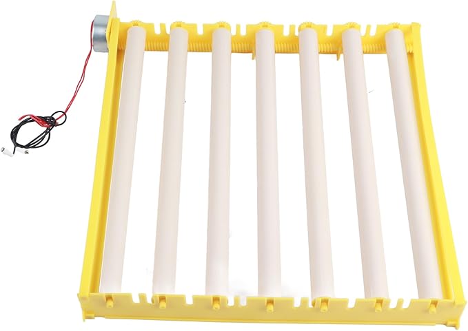 GLOGLOW Egg Incubation Tray, Automatic Egg Turner with 7 Rollers for Chicken Duck Bird Quail Hatching Home Farm Use 16.9x16.7x2.1 Inch
