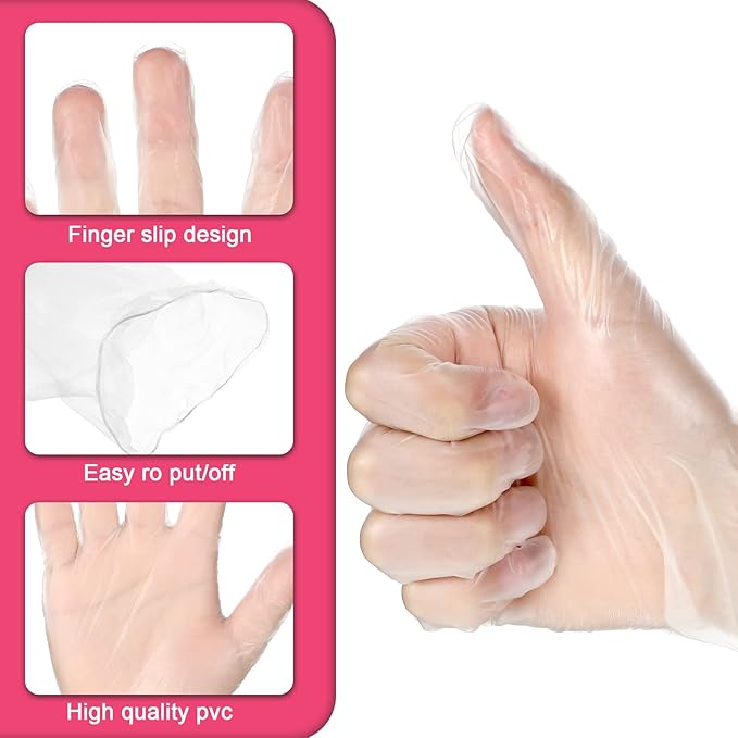 Honeydak 30 Pairs Field Dressing Gloves Disposable Deer Gutting Hunting Cleaning Gloves with Long and Short Mitten Combo PVC
